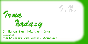 irma nadasy business card